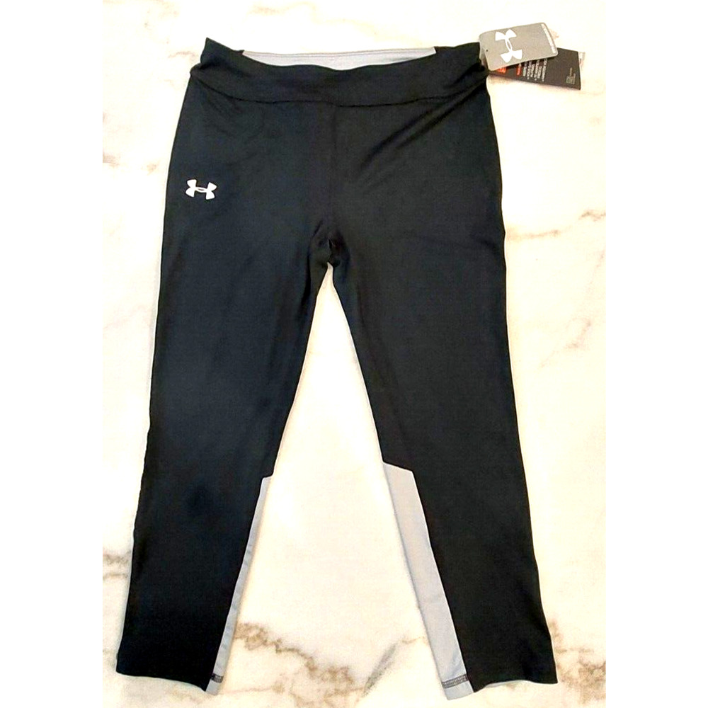Under Armour Leggings Girls Youth Large NWT Black & Gray
